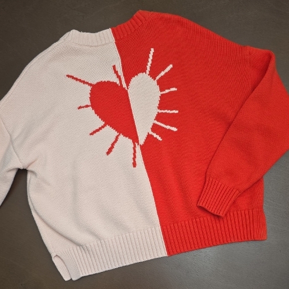 KERRI ROSENTHAL KR Red and Pink Heart Sweater Women's M - Picture 1 of 5